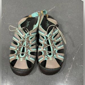 Jambu Women’s Coastline Sandal Aqua and Grey